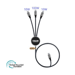 RPET LOGO-light cable USB C 100 Watt 1,2 m